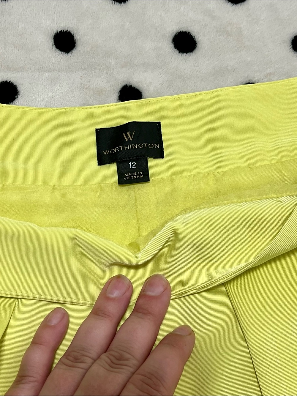 Worthington Neon Yellow Pleated A-Line Skirt Size 12 - Picture 5 of 12
